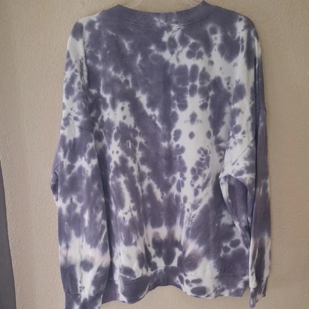 No Boundaries Purple Tie-Dye Crew Neck Sweater - Picture 3 of 3